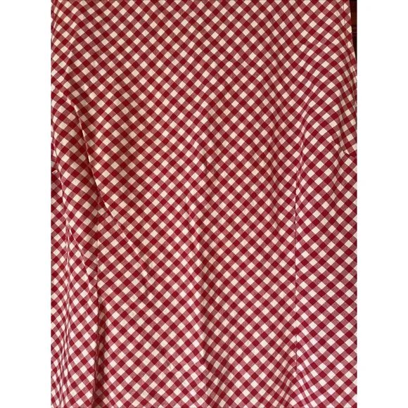 G.H Bass Dress Jumper Cotton Sleeveless Red White Plaid Checker Size 8 - Picture 2 of 6